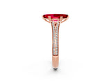 Rose gold Marquise Cut Ruby Split Shank Engagement Ring with Pavé Band_2