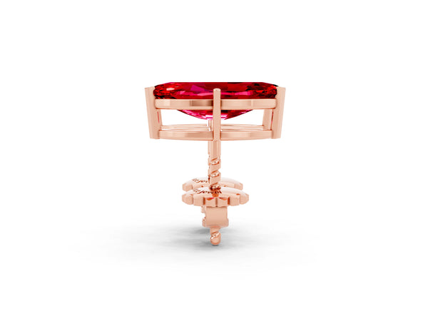 Rose gold Marquise Cut Ruby Stud Earrings