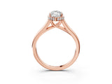 Rose gold Marquise Cut Solitaire Diamond Engagement Ring with Four-Prong Setting and Tapered Band_6