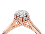 Rose gold Marquise Cut Solitaire Diamond Engagement Ring with Four-Prong Setting and Tapered Band_7