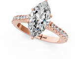 Rose gold Marquise Cut Solitaire Diamond Engagement Ring with Pave Band and Four-Prong Setting_165