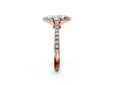 Rose gold Marquise Cut Solitaire Diamond Engagement Ring with Pave Band and Four-Prong Setting_166