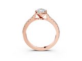 Rose gold Marquise Cut Solitaire Diamond Engagement Ring with Pave Band and Four-Prong Setting_167
