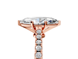 Rose gold Marquise Cut Solitaire Diamond Engagement Ring with Pave Band and Four-Prong Setting_169