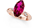 Rose gold Marquise Cut Solitaire Diamond Engagement Ring with Twisted Pave Band and Four-Prong Setting_1