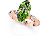 Rose gold Marquise Cut Solitaire Diamond Engagement Ring with Twisted Pave Band and Four-Prong Setting_1