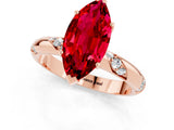 Rose gold Marquise Cut Solitaire Diamond Engagement Ring with Twisted Pave Band and Four-Prong Setting_1