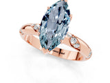 Rose gold Marquise Cut Solitaire Diamond Engagement Ring with Twisted Pave Band and Four-Prong Setting_1