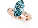 Rose gold Marquise Cut Solitaire Diamond Engagement Ring with Twisted Pave Band and Four-Prong Setting_1
