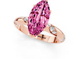 Rose gold Marquise Cut Solitaire Diamond Engagement Ring with Twisted Pave Band and Four-Prong Setting_1