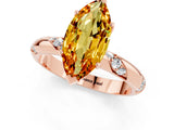 Rose gold Marquise Cut Solitaire Diamond Engagement Ring with Twisted Pave Band and Four-Prong Setting_1