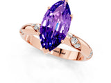 Rose gold Marquise Cut Solitaire Diamond Engagement Ring with Twisted Pave Band and Four-Prong Setting_1