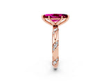 Rose gold Marquise Cut Solitaire Diamond Engagement Ring with Twisted Pave Band and Four-Prong Setting_2