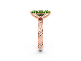 Rose gold Marquise Cut Solitaire Diamond Engagement Ring with Twisted Pave Band and Four-Prong Setting_2