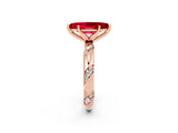 Rose gold Marquise Cut Solitaire Diamond Engagement Ring with Twisted Pave Band and Four-Prong Setting_2