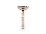 Rose gold Marquise Cut Solitaire Diamond Engagement Ring with Twisted Pave Band and Four-Prong Setting_2