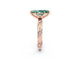 Rose gold Marquise Cut Solitaire Diamond Engagement Ring with Twisted Pave Band and Four-Prong Setting_2