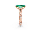 Rose gold Marquise Cut Solitaire Diamond Engagement Ring with Twisted Pave Band and Four-Prong Setting_2