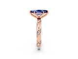 Rose gold Marquise Cut Solitaire Diamond Engagement Ring with Twisted Pave Band and Four-Prong Setting_2