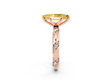 Rose gold Marquise Cut Solitaire Diamond Engagement Ring with Twisted Pave Band and Four-Prong Setting_2