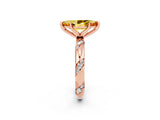 Rose gold Marquise Cut Solitaire Diamond Engagement Ring with Twisted Pave Band and Four-Prong Setting_2