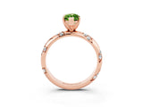 Rose gold Marquise Cut Solitaire Diamond Engagement Ring with Twisted Pave Band and Four-Prong Setting_3