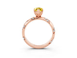Rose gold Marquise Cut Solitaire Diamond Engagement Ring with Twisted Pave Band and Four-Prong Setting_3