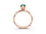 Rose gold Marquise Cut Solitaire Diamond Engagement Ring with Twisted Pave Band and Four-Prong Setting_3