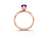 Rose gold Marquise Cut Solitaire Diamond Engagement Ring with Twisted Pave Band and Four-Prong Setting_3