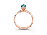 Rose gold Marquise Cut Solitaire Diamond Engagement Ring with Twisted Pave Band and Four-Prong Setting_3