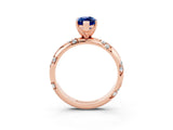 Rose gold Marquise Cut Solitaire Diamond Engagement Ring with Twisted Pave Band and Four-Prong Setting_3