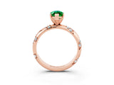 Rose gold Marquise Cut Solitaire Diamond Engagement Ring with Twisted Pave Band and Four-Prong Setting_3