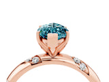 Rose gold Marquise Cut Solitaire Diamond Engagement Ring with Twisted Pave Band and Four-Prong Setting_4