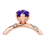 Rose gold Marquise Cut Solitaire Diamond Engagement Ring with Twisted Pave Band and Four-Prong Setting_4