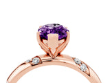Rose gold Marquise Cut Solitaire Diamond Engagement Ring with Twisted Pave Band and Four-Prong Setting_4