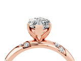 Rose gold Marquise Cut Solitaire Diamond Engagement Ring with Twisted Pave Band and Four-Prong Setting_4