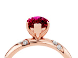 Rose gold Marquise Cut Solitaire Diamond Engagement Ring with Twisted Pave Band and Four-Prong Setting_4