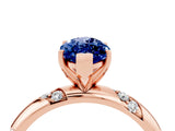 Rose gold Marquise Cut Solitaire Diamond Engagement Ring with Twisted Pave Band and Four-Prong Setting_4