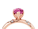 Rose gold Marquise Cut Solitaire Diamond Engagement Ring with Twisted Pave Band and Four-Prong Setting_4