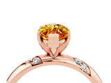 Rose gold Marquise Cut Solitaire Diamond Engagement Ring with Twisted Pave Band and Four-Prong Setting_4