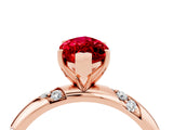 Rose gold Marquise Cut Solitaire Diamond Engagement Ring with Twisted Pave Band and Four-Prong Setting_4