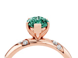 Rose gold Marquise Cut Solitaire Diamond Engagement Ring with Twisted Pave Band and Four-Prong Setting_4