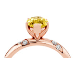 Rose gold Marquise Cut Solitaire Diamond Engagement Ring with Twisted Pave Band and Four-Prong Setting_4