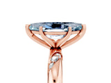 Rose gold Marquise Cut Solitaire Diamond Engagement Ring with Twisted Pave Band and Four-Prong Setting_5