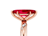 Rose gold Marquise Cut Solitaire Diamond Engagement Ring with Twisted Pave Band and Four-Prong Setting_5
