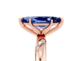 Rose gold Marquise Cut Solitaire Diamond Engagement Ring with Twisted Pave Band and Four-Prong Setting_5