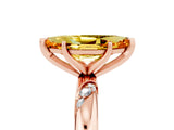 Rose gold Marquise Cut Solitaire Diamond Engagement Ring with Twisted Pave Band and Four-Prong Setting_5