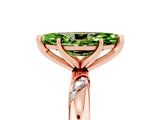 Rose gold Marquise Cut Solitaire Diamond Engagement Ring with Twisted Pave Band and Four-Prong Setting_5