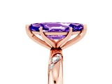 Rose gold Marquise Cut Solitaire Diamond Engagement Ring with Twisted Pave Band and Four-Prong Setting_5