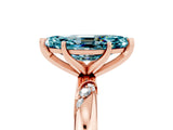 Rose gold Marquise Cut Solitaire Diamond Engagement Ring with Twisted Pave Band and Four-Prong Setting_5